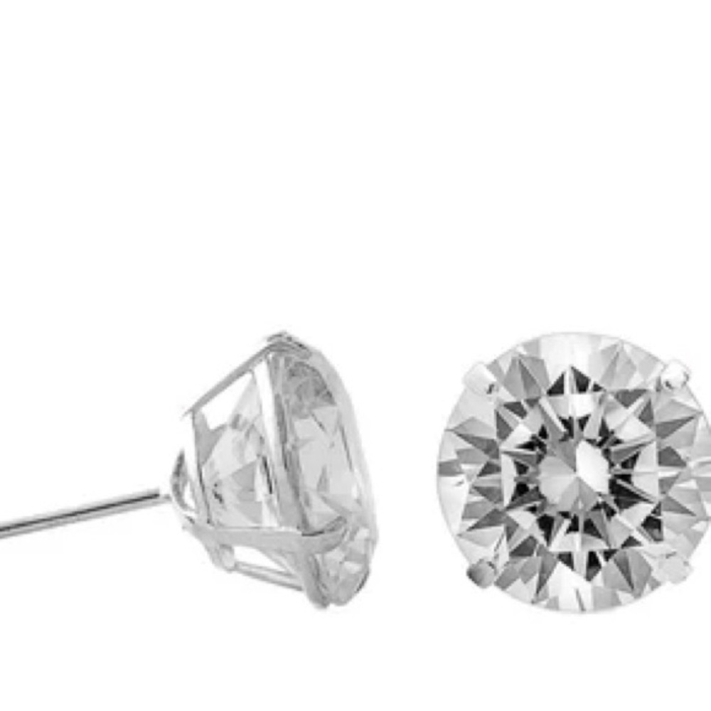 Moissanite Sparkling Crystal Stud Earrings GRA Mojssanite